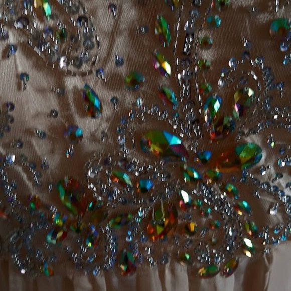 NWT Cinderella Vanilla colour Embellished Beaded long gown size XL - Picture 9 of 13